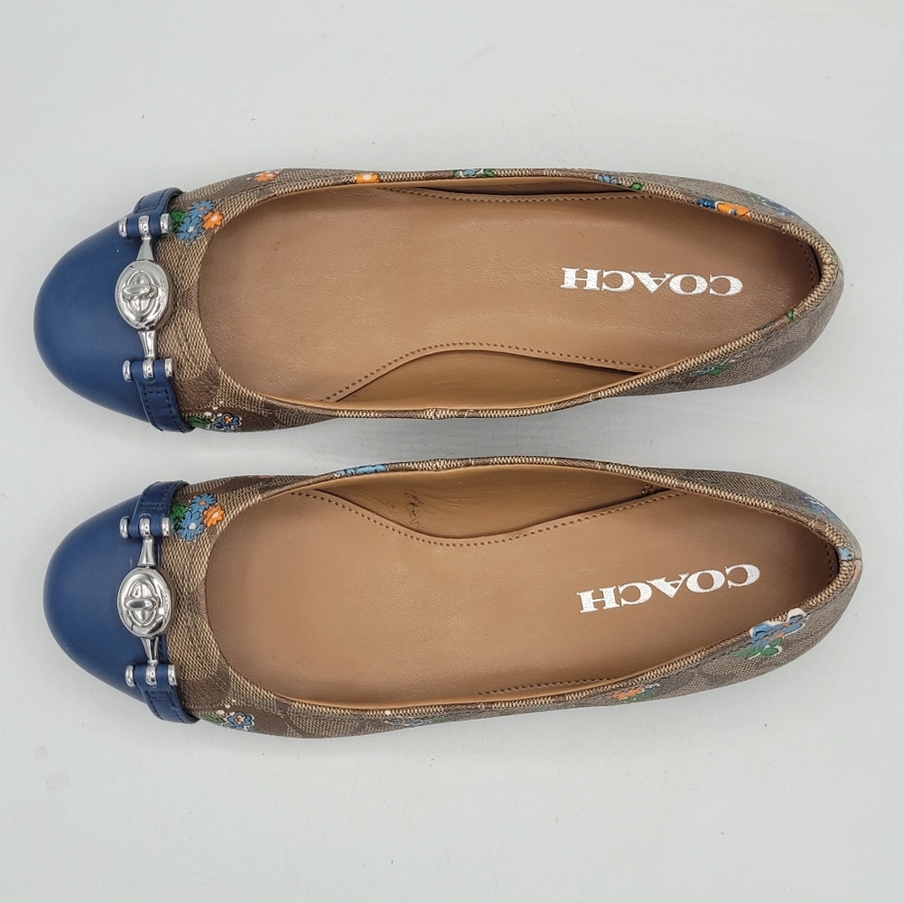 Coach Leila Ballet flats Signature C And Floral Design Size 6M - Picture 13 of 16